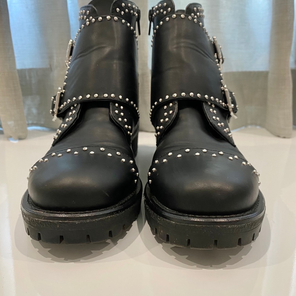 Design Lab Black Studded Monk Strap Boot - image 2